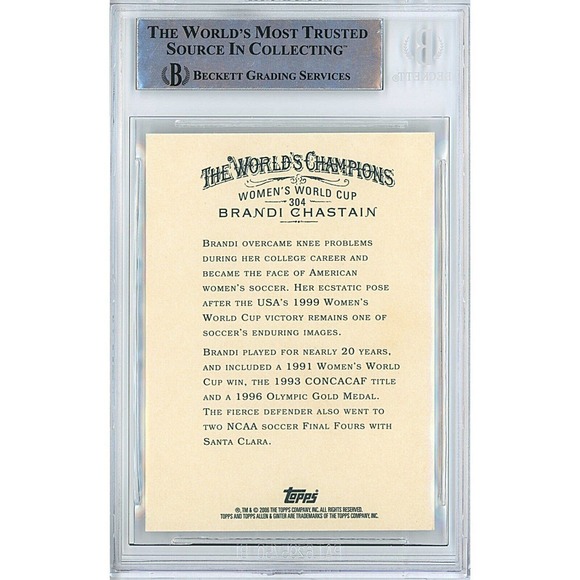 Brandi Chastain Autographed Team USA 2006 Allen & Ginter Card - Beckett Slab - Picture 2 of 4